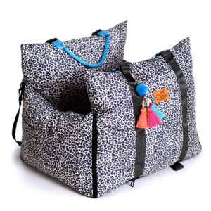 luxe honden autostoel leopard print Dogs&Co ROYAL+ veilig en comfortabel reizen hond