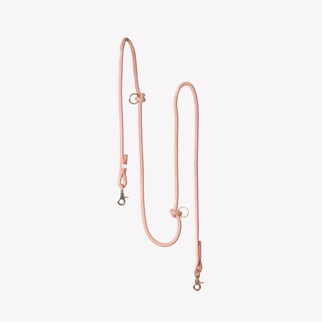 FURLOU verstelbare handsfree hondenlijn Powder Rose